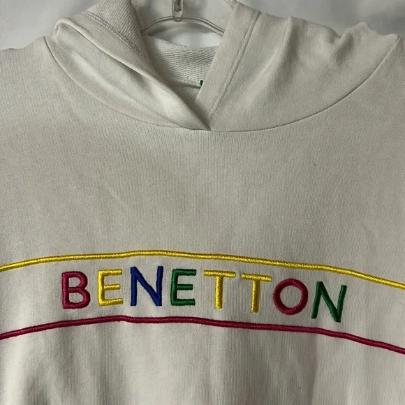 Benetton  Oversized Hoodie - Off White - Size S - Picture 2 of 4